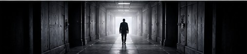 Dark corridor from the editorial mockup